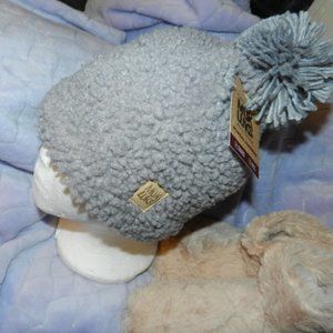Muk Luks Women's Sherpa Pom Pom Beanie Hat  Grey NWT/NEW